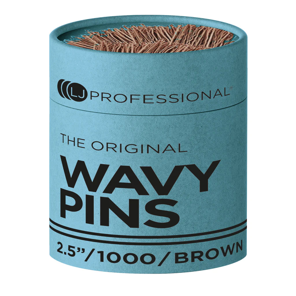 Wavy Pins 2.5" 1000pcs Black / Brown / Blonde